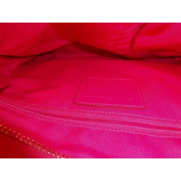 Coach Signature Crossbody Bag Pink Trim Coated Canvas‎ Shoulder Purse - Picture 6 of 12